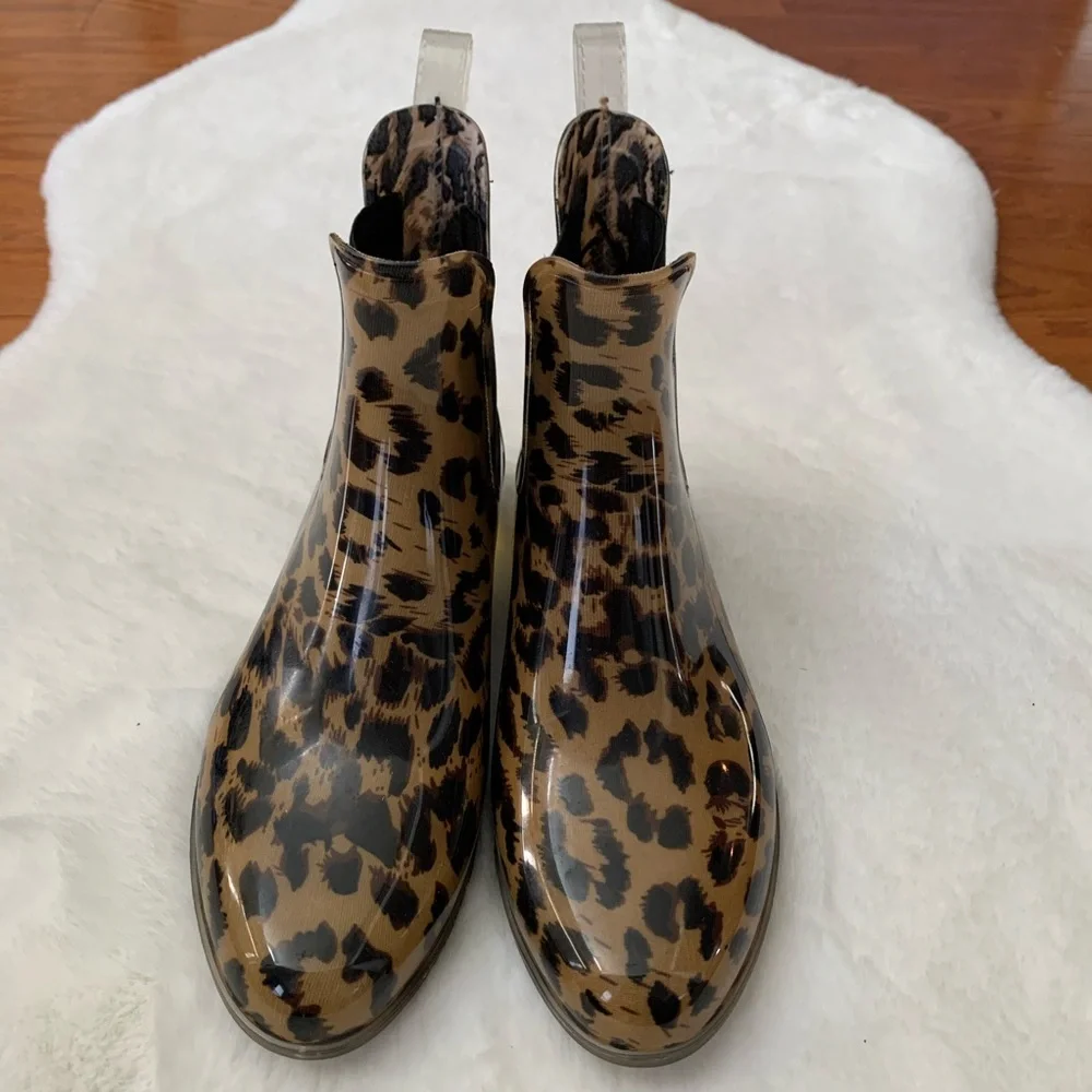 J. Crew Leopard Print Chelsea Rain Bootie - Picture 4 of 14